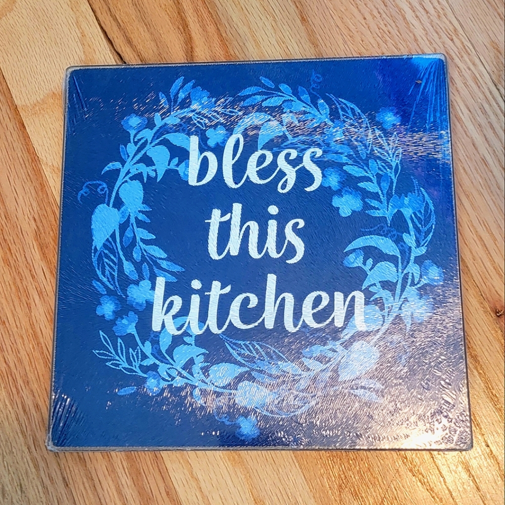 Decorative Glass Cutting Board | Bless This Kitchen